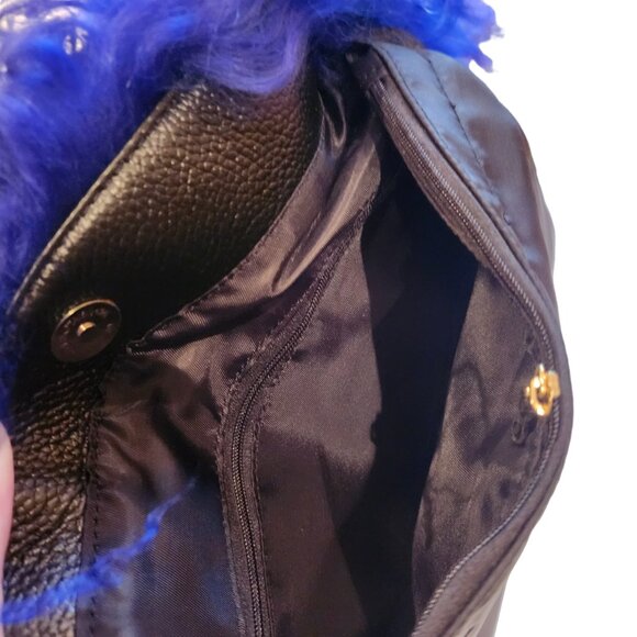 New Blue Mongolian Lamb Fur Hand Bag - Picture 11 of 11